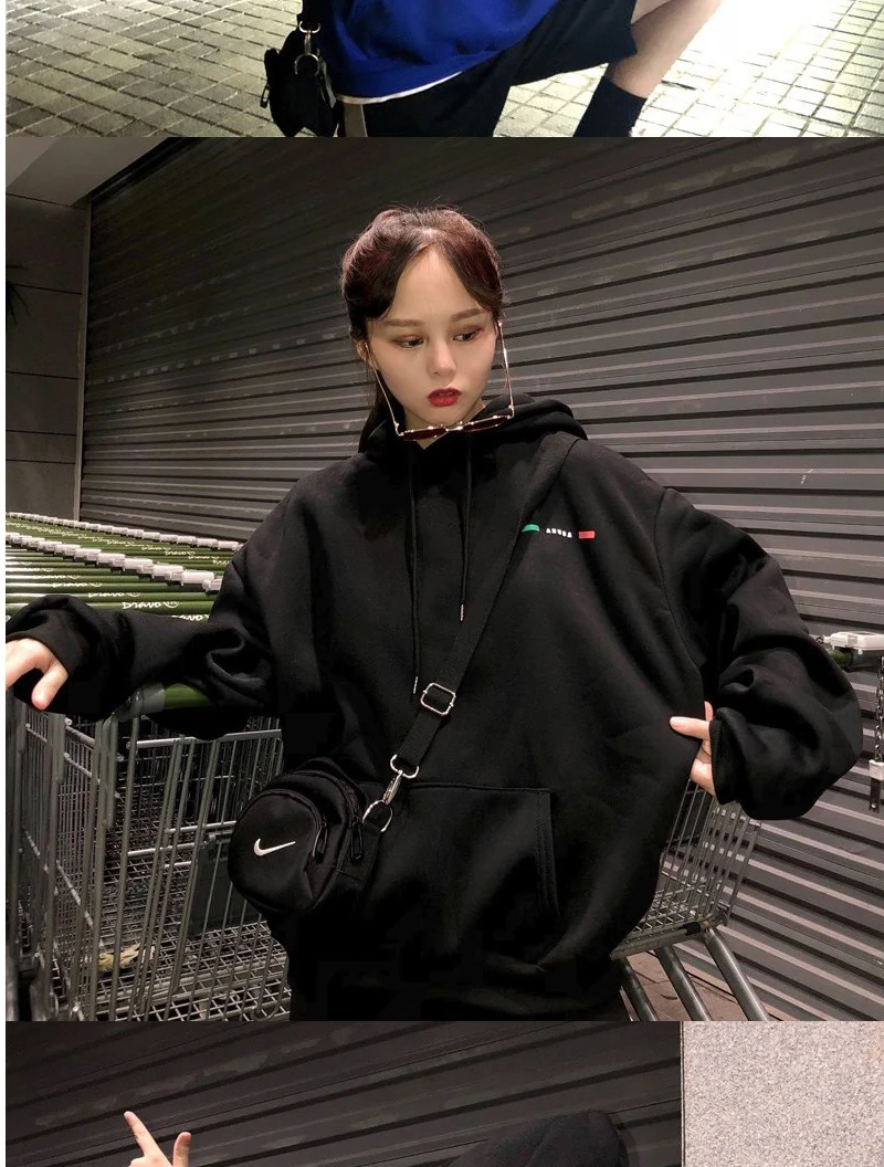 YouGeMan осенние корейские модные толстовки женские кофты Harajuku мультфильм свободные с длинным рукавом Толстовка с капюшоном женское флисовое пальто