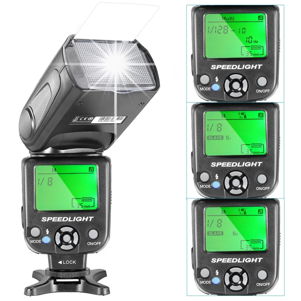 Neewer NW-561 Вспышка Speedlite с ЖК-дисплеем для Canon и Nikon