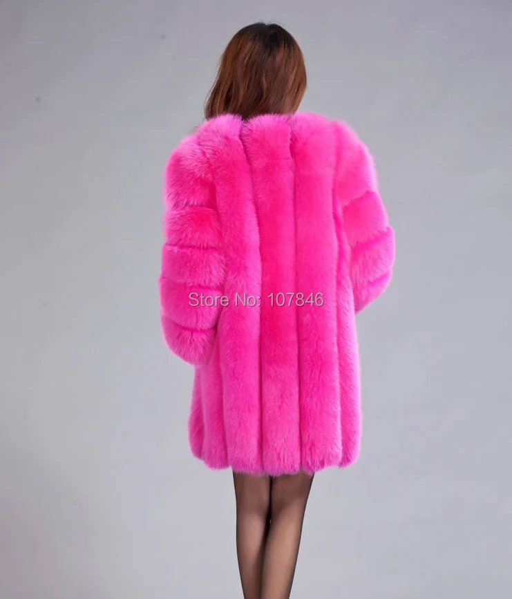 Женское пальто из натурального Лисьего меха зимний Тренч с рукавом 3/4 верхняя