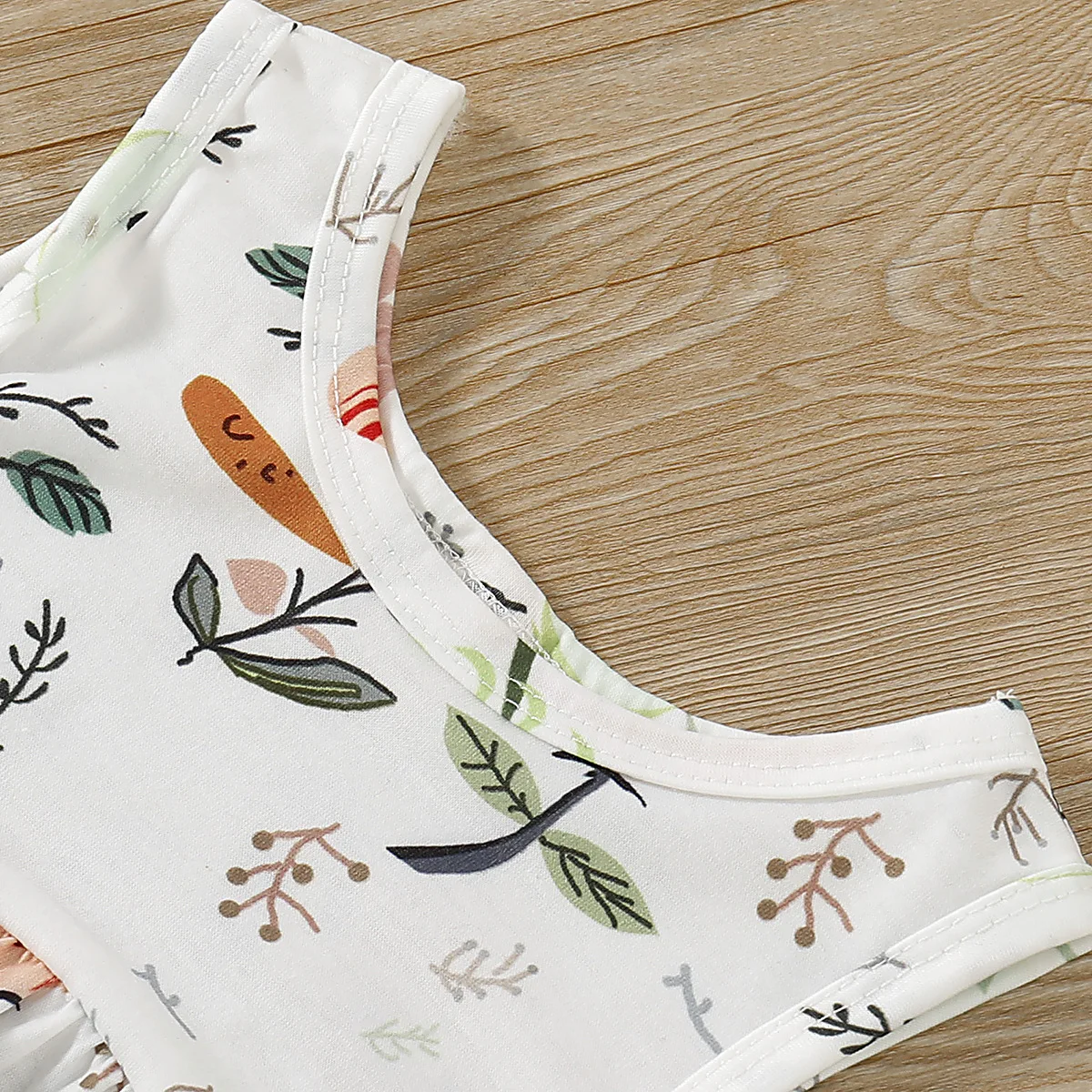 Летний Пляжный комплект одежды с цветочным принтом для маленьких девочек майка