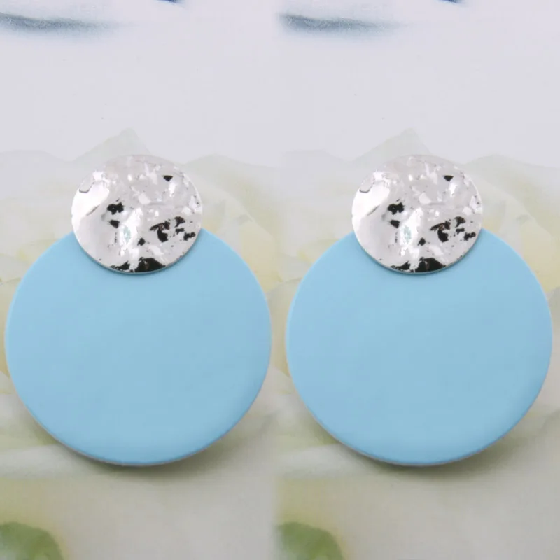 light blue NeeFu WoFu Flash кожаные серьги в виде капли воды большие серьги сплав медь большие длинные женские серьги Brinco Oorbellen Рождество - Окраска металла: light blue