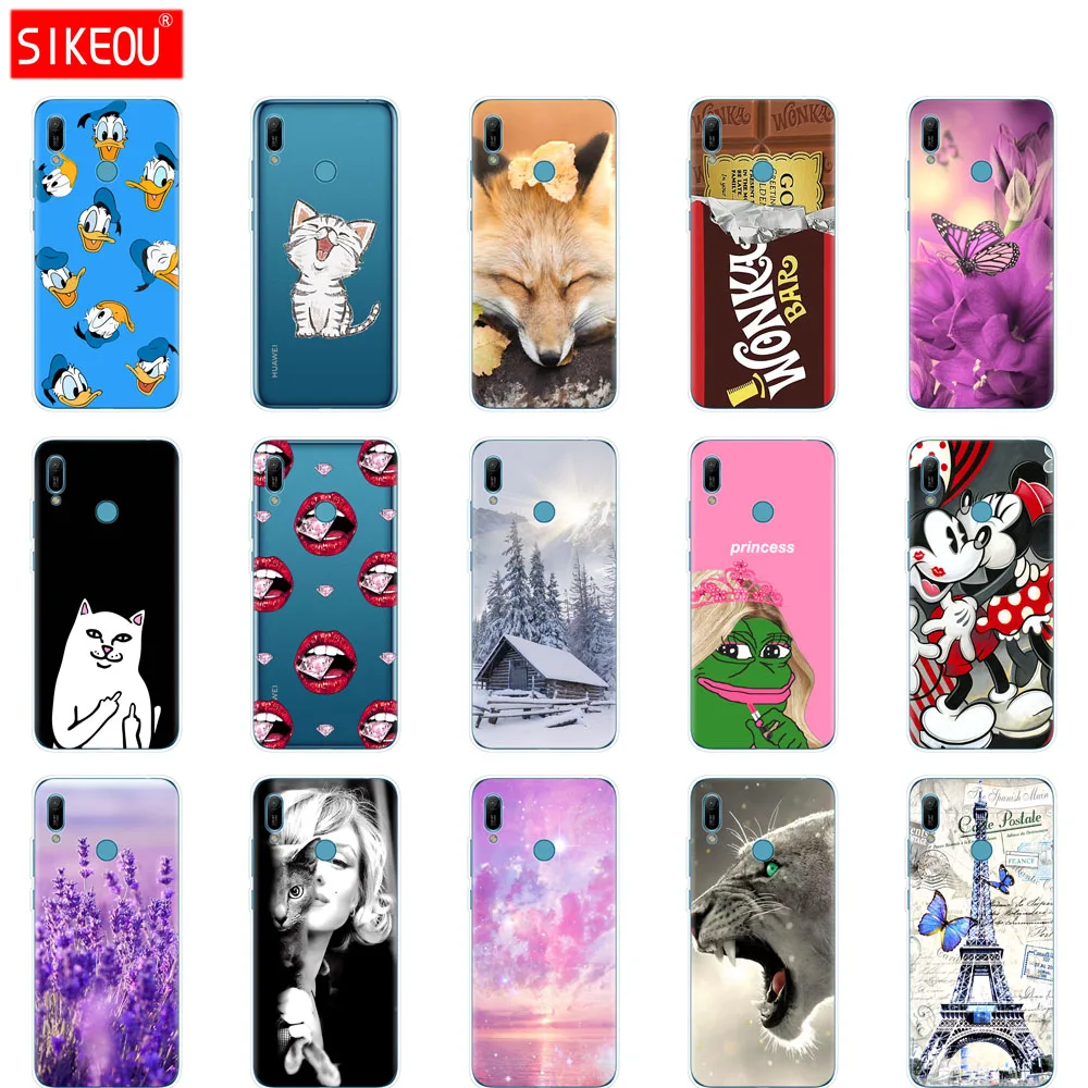 Силиконовый чехол для huawei y6 2019 Чехол Мягкий ТПУ задняя крышка телефона Y6 MRD-LX1 MRD-LX1F