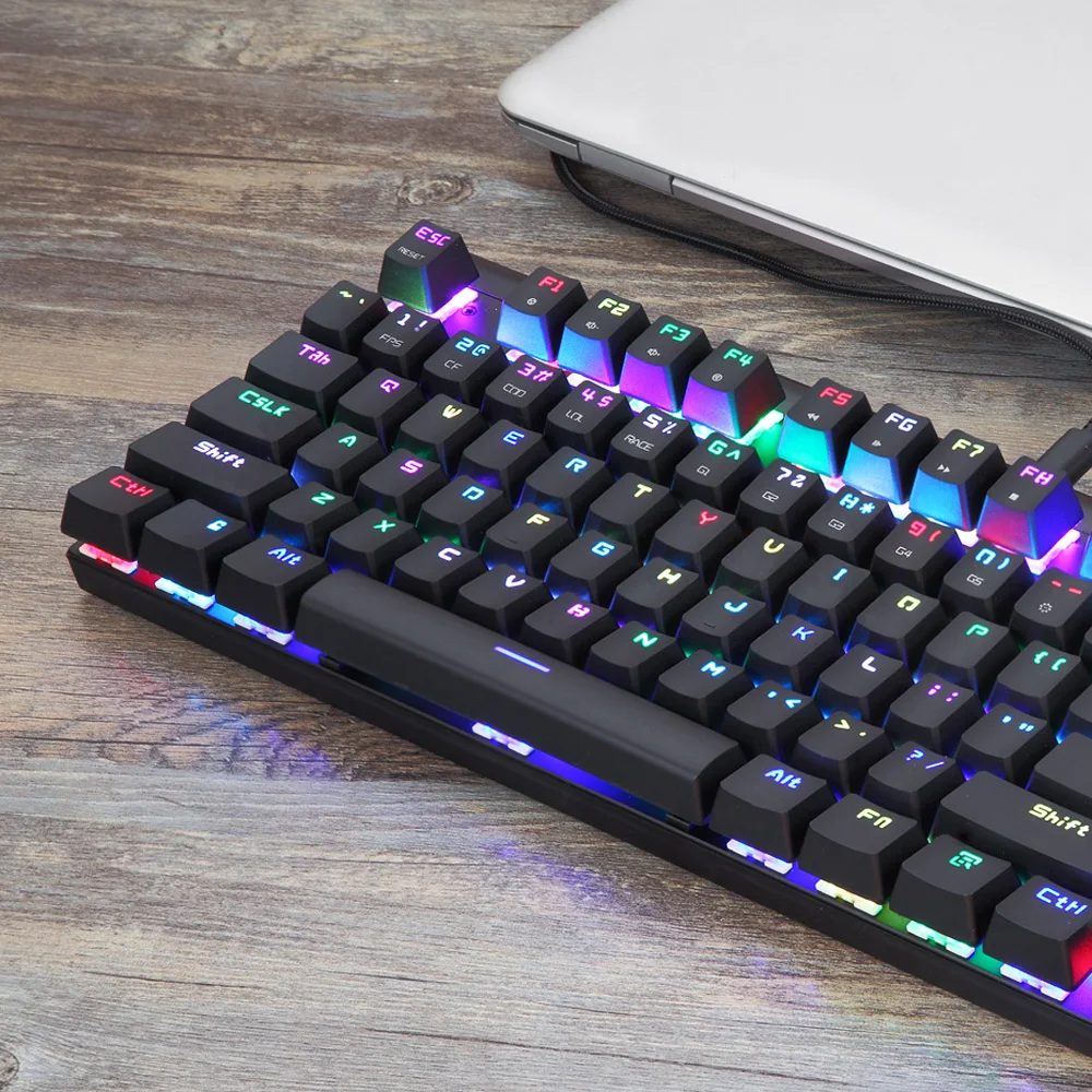 MOTOSPEED CK101 проводной Механическая игровая клавиатура из металла 87 Ключи RGB синий и