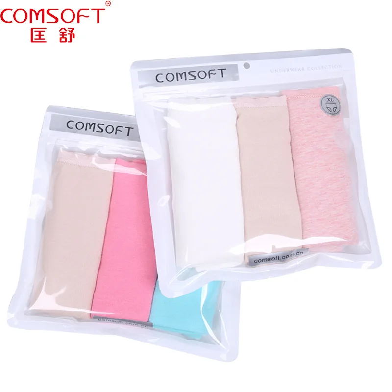 Comsoft 3PCS Underwear Women's Briefs Ladies Cotton panties high waist plus size L-XXXXL Intimates bragas lingerie for Women