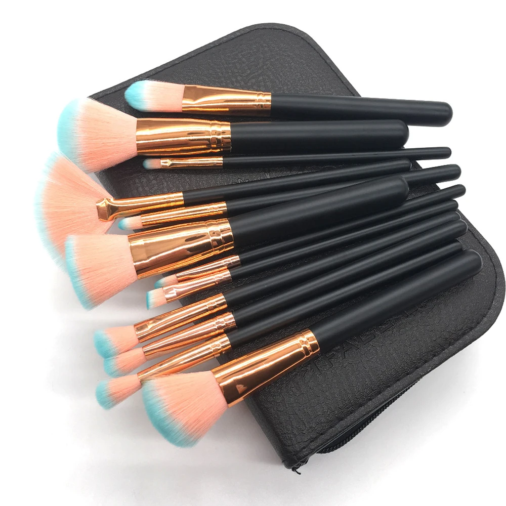 Качественные Кисти для макияжа 12 шт. Профессиональный набор кистей базовая