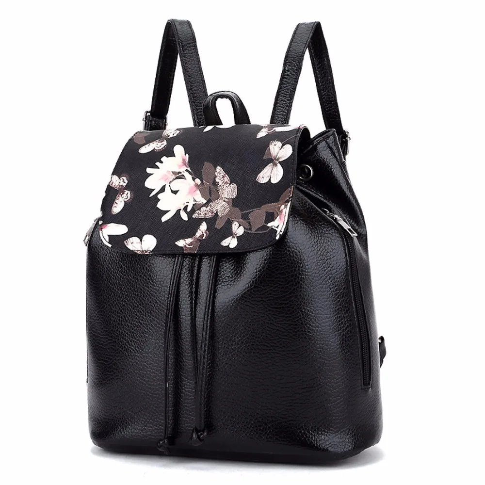 Рюкзаки из искусственной кожи высокого качества с ретро принтом для женщин и