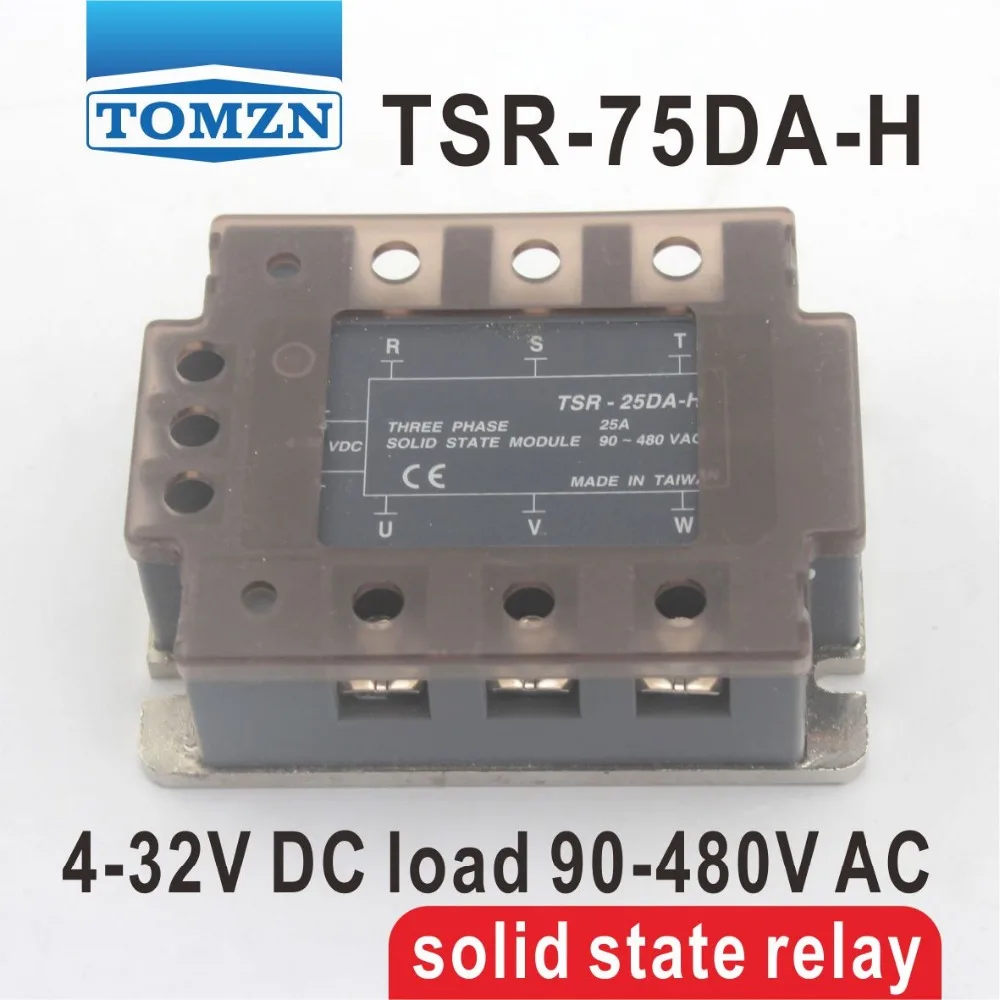 

75DA TSR-75DA-H Three-phase High voltage type SSR input 4-32V DC load 90-480V AC single phase AC solid state relay