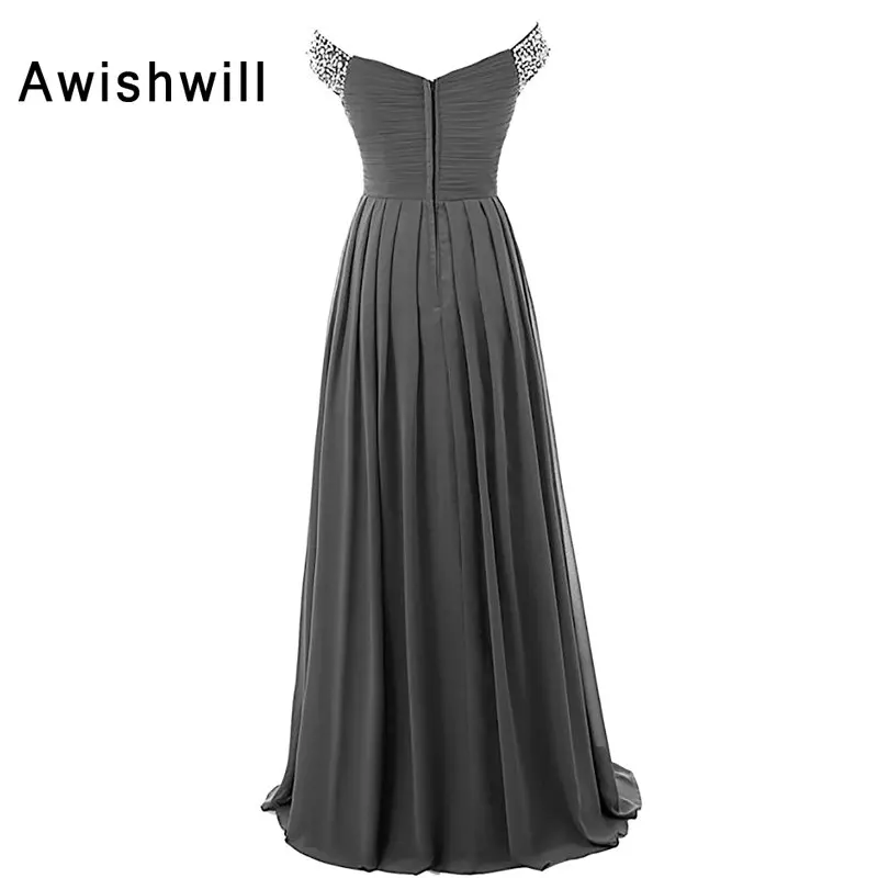Женские вечерние платья в пол шифоновое платье серого цвета для матери невесты с