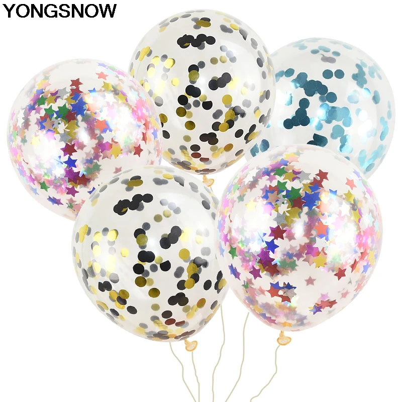 YONGSNOW 5/10p 12 дюймов латексный прозрачный шар конфетти для дня рождения вечеринки