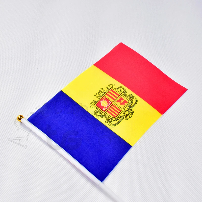 Andorra 14*21cm flag Banner hand waving National Home Decoration banner | Дом и сад