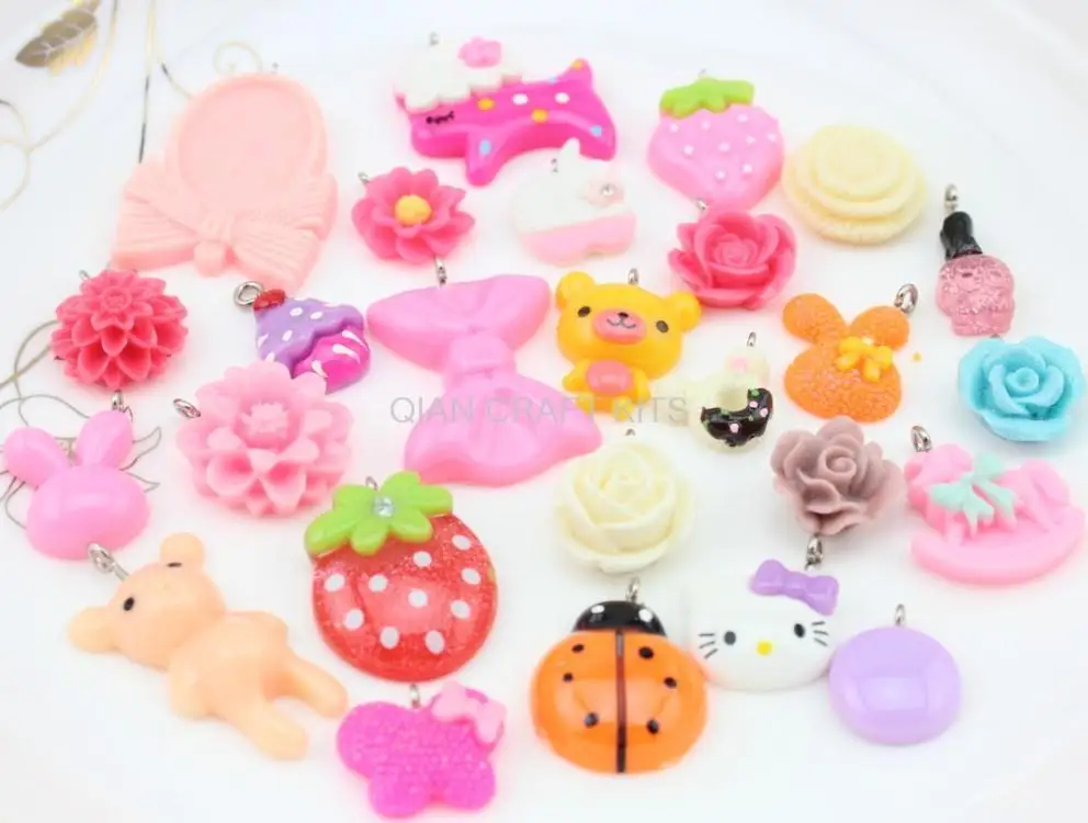 100 шт. кавайные животные из смолы конфеты цветок миниатюрный блестящий