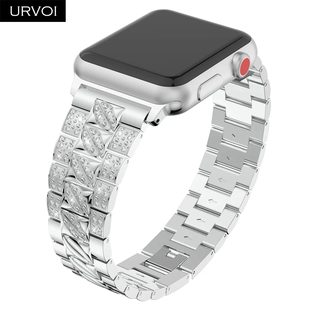 URVOI link браслет для Apple Watch series 5 4 3 2 ремешок из нержавеющей стали iWatch роскошные