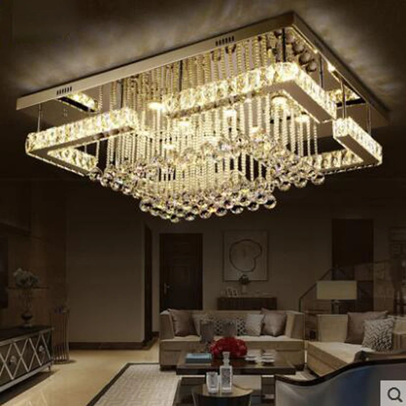 Rectangular living room lamp led crystal ceiling modern minimalist atmospheric bedroom dining lamps lighting | Освещение