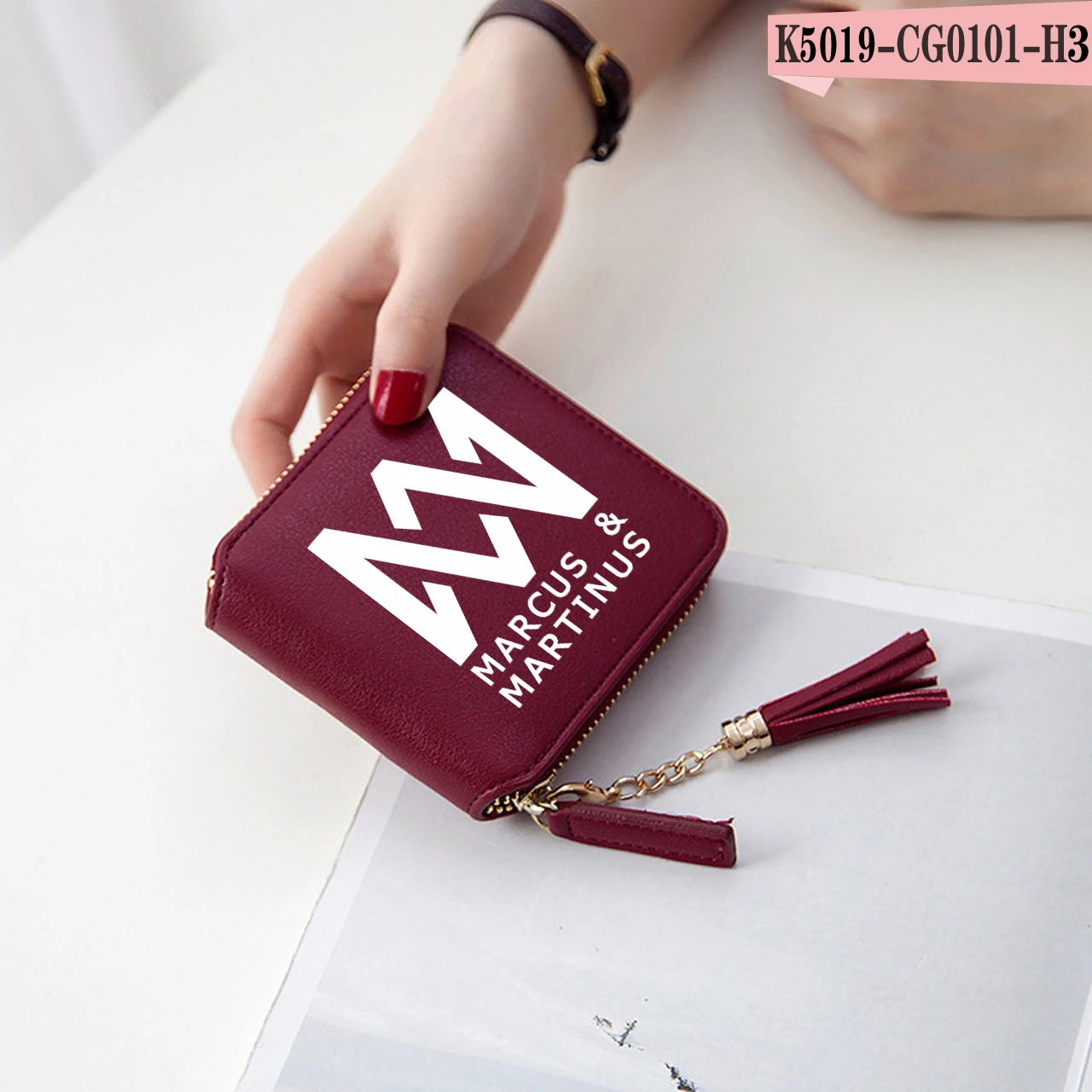 Wine red Frdun, женские кошельки из искусственной кожи, мини-сумки в стиле KPOP, Короткие Кошельки на молнии с отделением для карт, женские кошельки и кошельки с кисточками - Цвет: Wine red