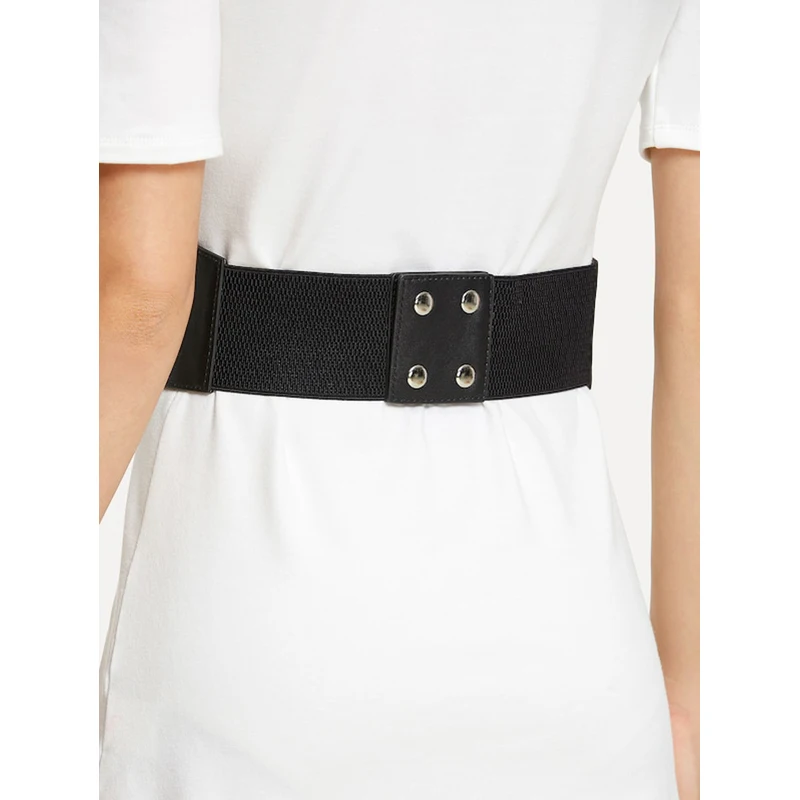 Женский ремень Angry Snake однотонный черный пояс с высокой талией высокое качество