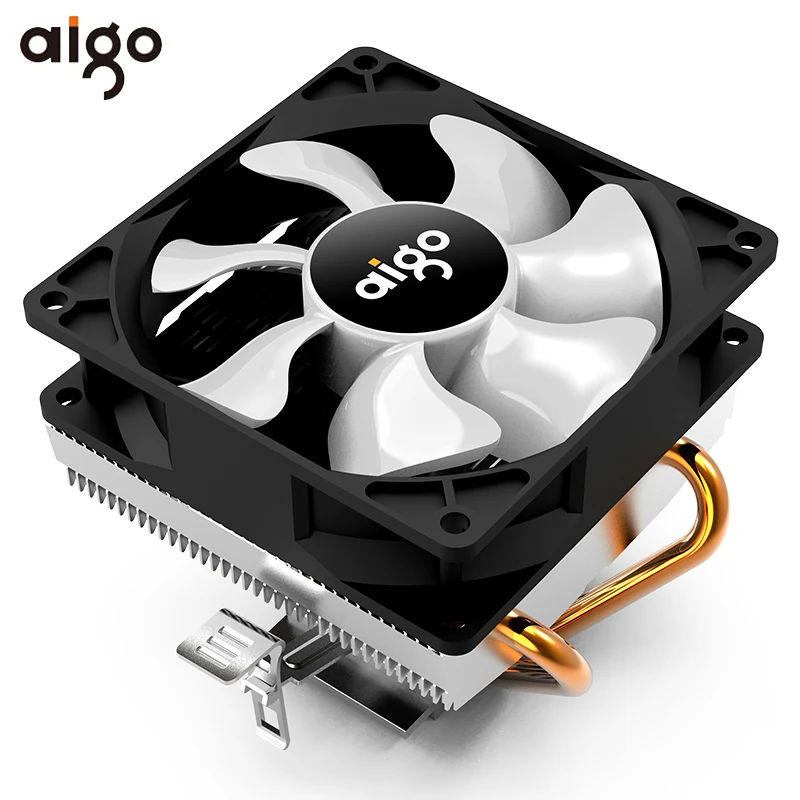Aigo CC92 Cooler Aigo кулер для процессора 90 мм вентилятор охлаждения 2 Heatpipe cpu вентиляторы 3Pin PC охлаждения радиатора для LGA/775/1156/1366/AM4/AM3/AM2+/AM2 - Цвет лезвия: Aigo CC92 Cooler