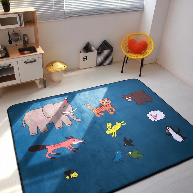 Утолщенный короткий плюшевый детский коврик для ползания дома гостиной спальни