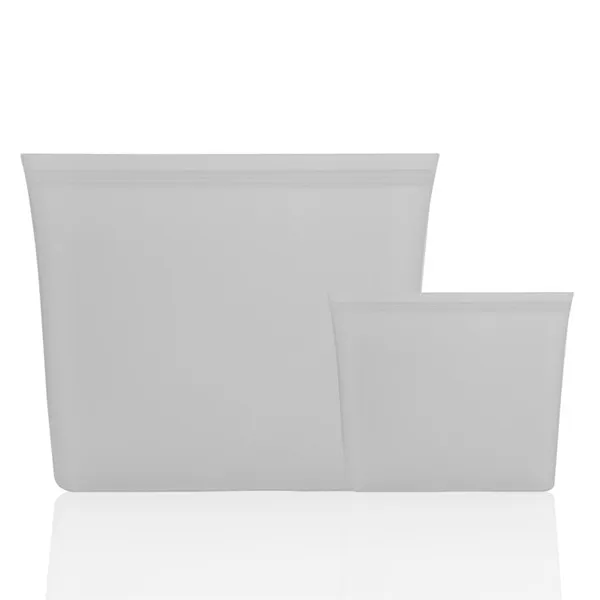 Light Gray Bag 2pcs 3 шт силиконовые контейнеры для хранения продуктов на молнии, герметичные свежие чаши, многоразовые закрывающиеся пакеты на молнии для фруктов и овощей - Цвет: Light Gray Bag 2pcs