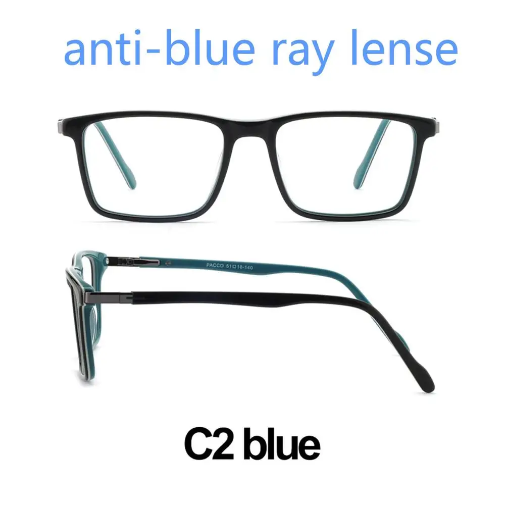 C2a blue Черные игровые очки для мужчин, анти-голубые лучи, очки для близорукости, прогрессивные Мультифокальные оправы для очков, прозрачные линзы, Маре, AZZURO OC7009 - Цвет оправы: C2a blue