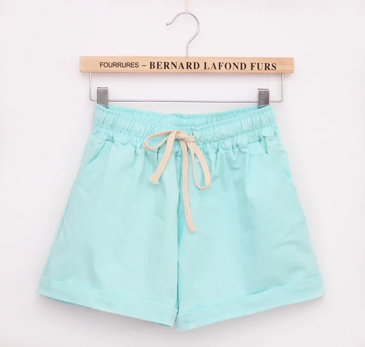 224Skyblue DANJEANER летние женские домашние повседневные хлопковые шорты с эластичной резинкой на талии шорты с принтом кота для самообработки шорты ярких цветов - Цвет: 224Skyblue