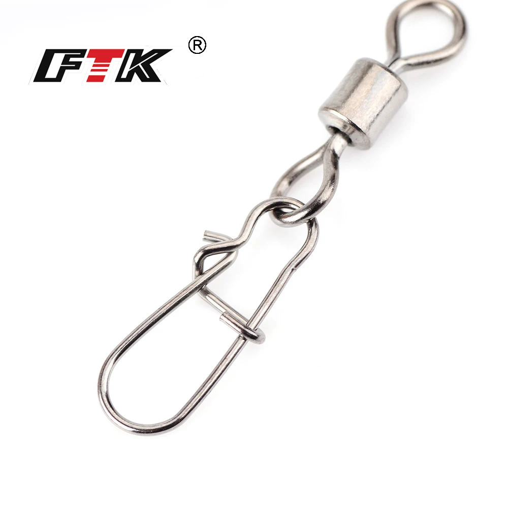 FTK разъем 1 упаковка 1/0#3/0#2#-12# рыболовный поворотный с быстрым замком защелкивающийся рыболовный крючок зажим для приманки