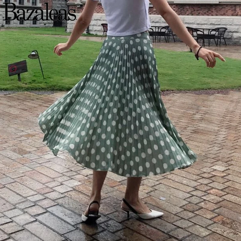 2018 зеленый горох плиссированные шифоновые женские юбки Летняя Империя