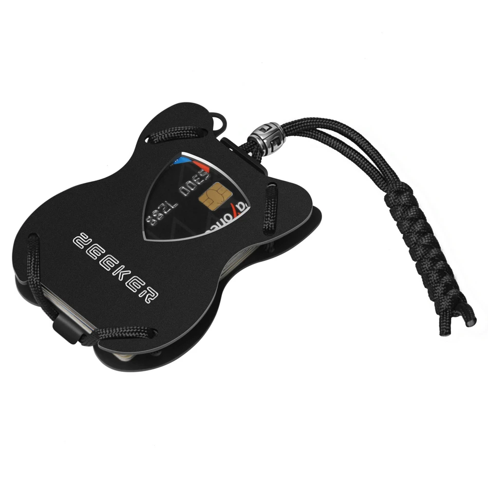 Тонкий бумажник кошелек для кредитных карт с ремешком из Паракорда