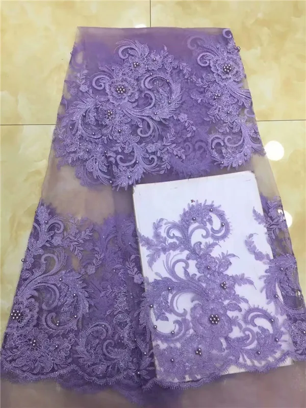 Лидер продаж 5 ярдов/партия розовая нигерийская кружевная ткань с блестками