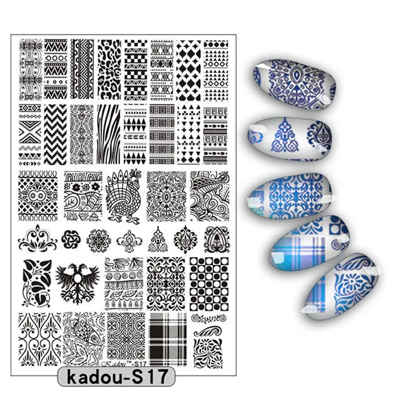 

9.5*14.5cm Nail Stamping Plate Nail Art Stencils For Nails Design Manicure Popular Plate Instruments Tool 16 Patterns