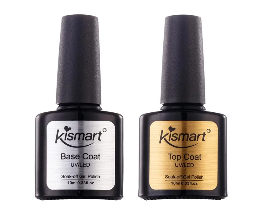 Base and Top Coat Базовый гель и верхнее покрытие 10 мл бренд Kismart замачиваемый УФ-гель для ногтей 290 модные цвета доступны для салонный гель для ногтей - Цвет: Base and Top Coat