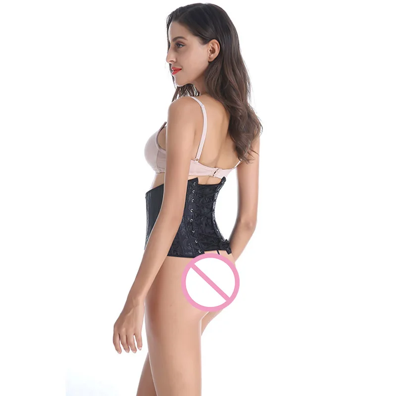 28 Sprial Steel костяной корсет бюстье Black Shapewear для талии тонкий утягивающий