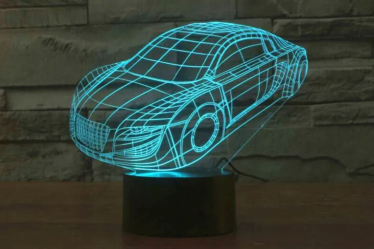 Светильник с сенсорным выключателем 3D лампы модель автомобиля 7 цветов ночник RGB Освещение для дома Украшения в спальню стол Lampara де меса