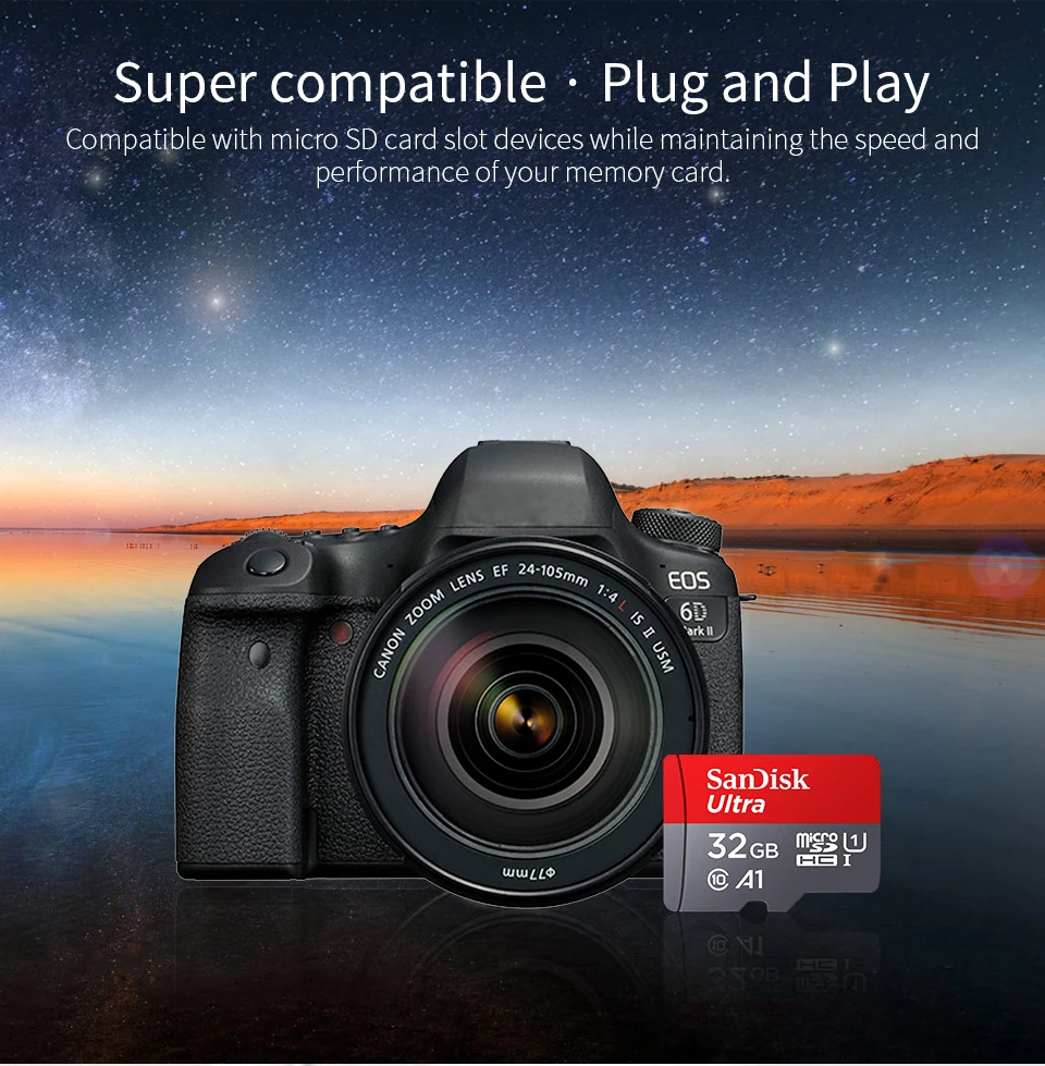 Sandisk Ultra Micro SD 128GB cards 32GB Memory Card 64GB 16GB Micro SD Card SD/TF Flash Card microSD for Phone free adapter
