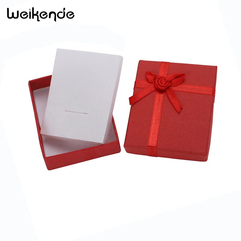 7x8cm Jewelry Sets Display Packaging Boxes Cardboard Necklace Earrings Ring Gift Box for Wedding Party with Sponge&ampSatin Ribbon |