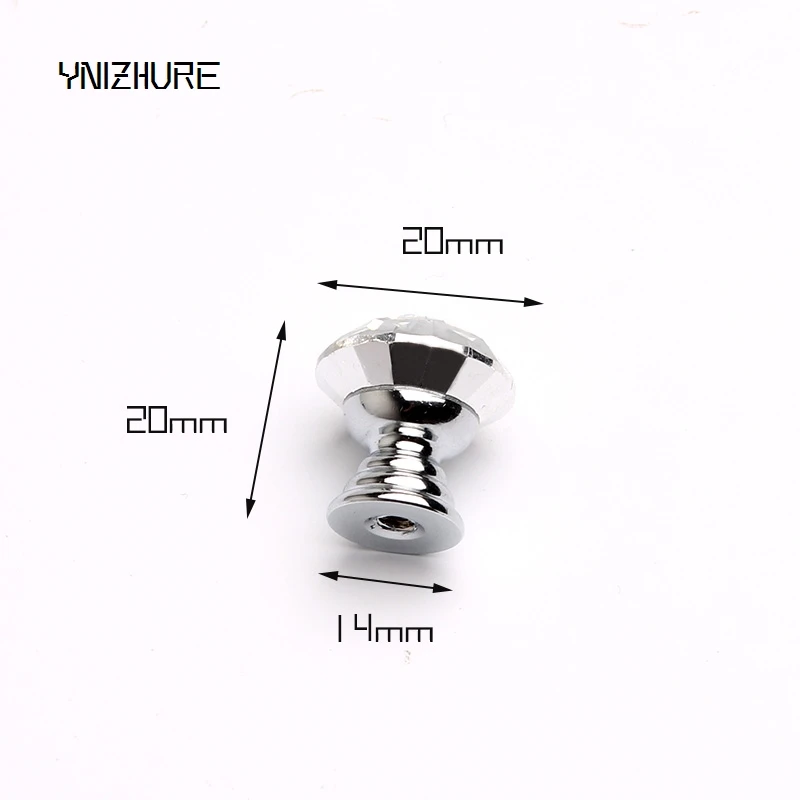 Кухонные ручки лучшего бренда 20 мм 10 шт. дверные хрустальные алмазные стеклянные