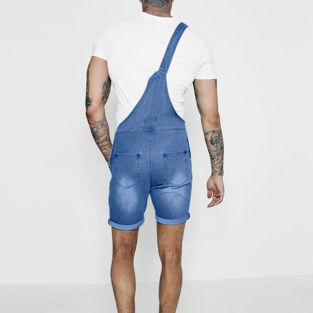 Новый дизайн штаны модный мужской комбинезон повседневный джинсы потертые Брюки