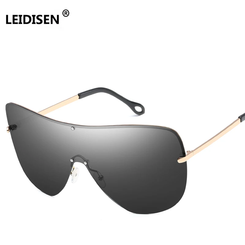 LEIDISEN One Piece Big Frame Polarized Sunglasses Men Classic UV400 Sun Glasses Women Large Outdoor Sunglass Goggles | Аксессуары для