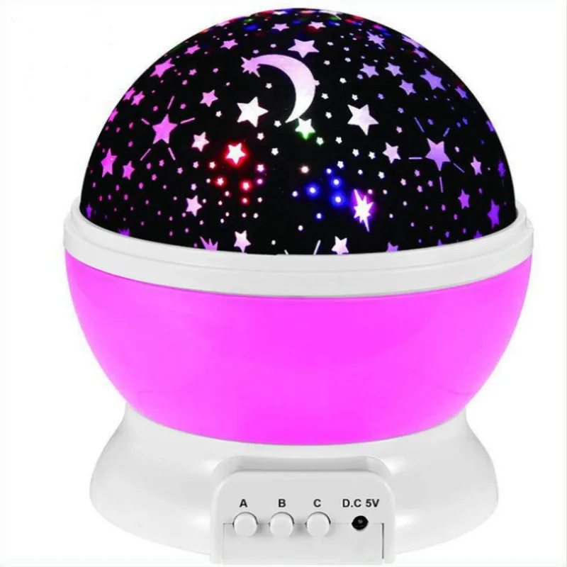 Светодиодный проектор, светящиеся звезды, луна, вращающиеся цветные Проекционные Огни, новинка, ночные огни, зарядка через usb, рождественские подарки для детей