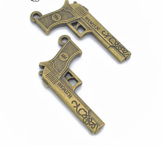 

15pcs Exquisite gun Popular in Europe America charms pendants 50*26mm 12.8g Antique silver Handmade Jewelry bracelet necklace