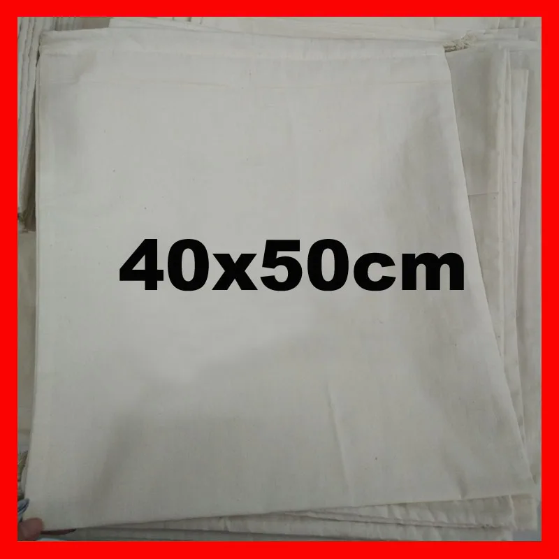 40x50cm 100 шт./лот) индивидуальная натуральная хлопковая сумка с вашим собственным логотипом - Цвет: 40x50cm