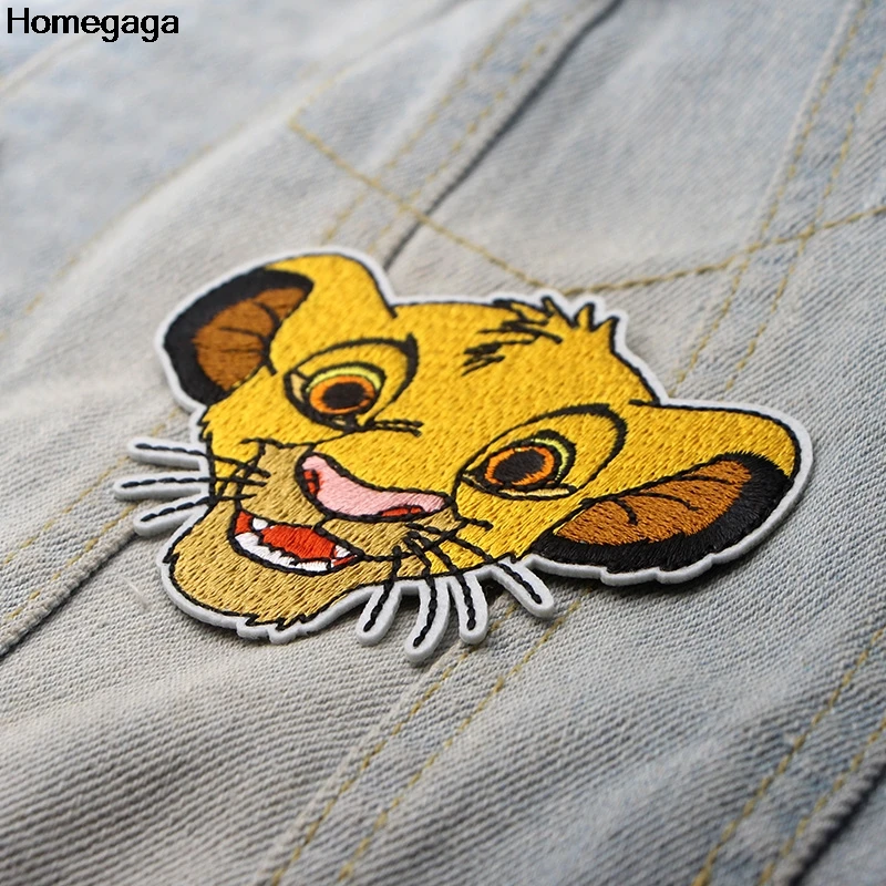 Homegaga Король Лев мультфильм вышитые железные нашивки значки лоскутное шитье куртка с аппликацией рюкзак значки-наклейки D1995