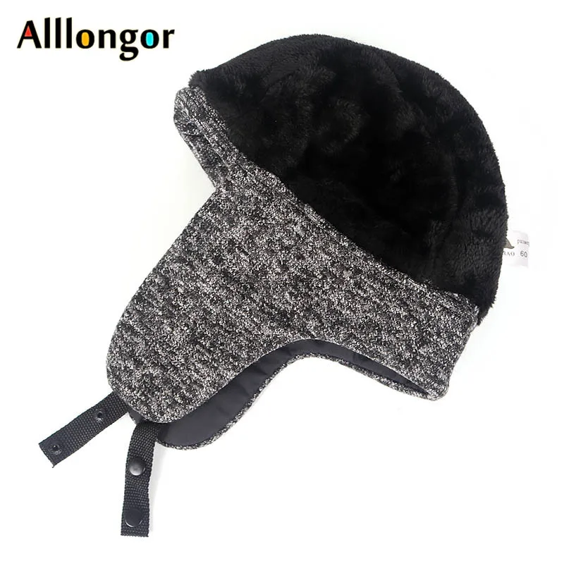 Winter ushanka Russian fur Wool hat Bomber Men Dad Hats Ushanka pilot Aviation Gorro Ruso earflaps russian Cap Ear Flap