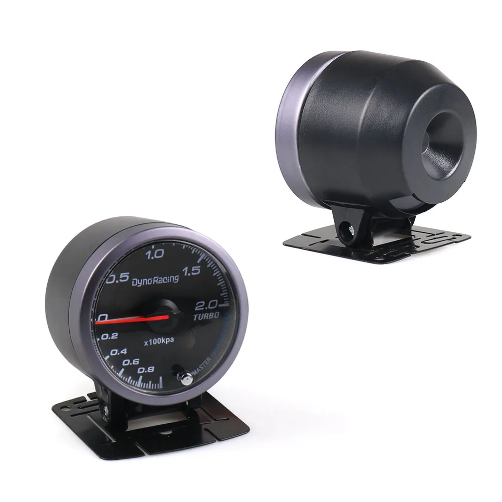 Dynoracing 60 мм черный Автомобильный турбо Boost gauge 2 бар с белым и янтарным освещением турбо boost метр/Автомобильный измеритель TT101478