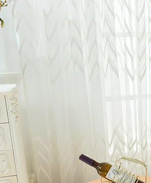 white tulle {Byetee} Современные серые шторы в полоску для гостиной, кухни, спальни, роскошные шторы на окна - Цвет: white tulle