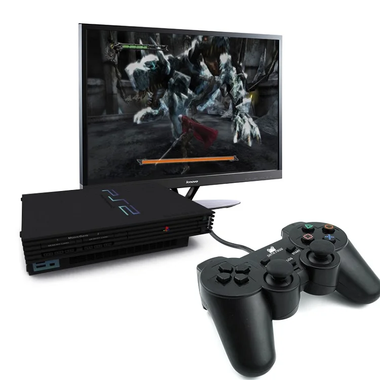 Данные лягушка проводной геймпад для sony PS2 контроллер двойной вибрации геймпады для PS2 контроллер Джойстик для playstation 2