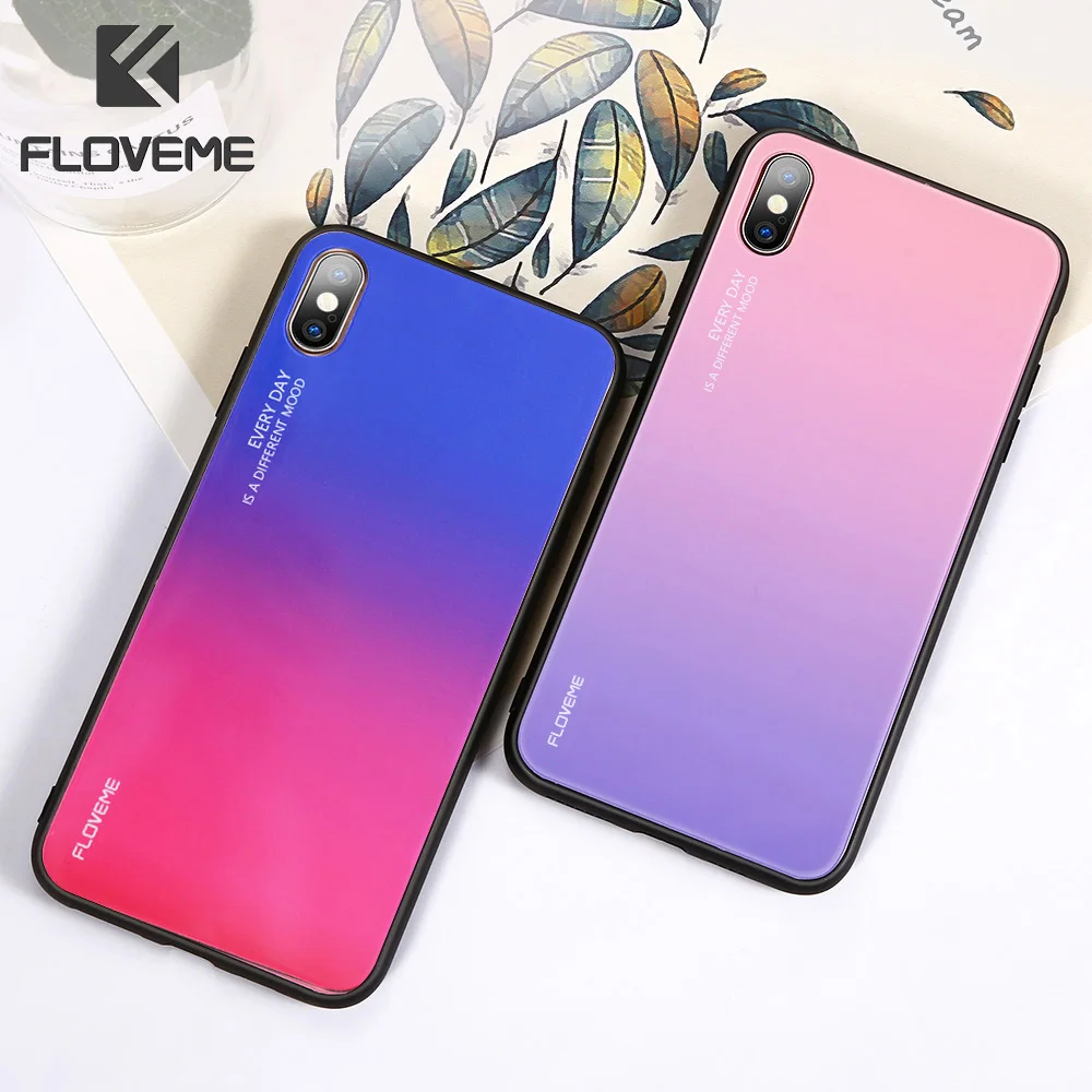 Роскошный градиентный чехол из закаленного стекла для Redmi Note 7 Pro цветной защитный