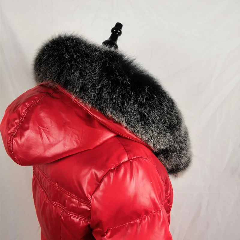 Шарф с лисьим мехом 75 см воротник натуральным капюшоном 100% натуральный мех шарф