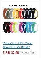 20 шт./лот, ТПУ браслет на запястье для mi Band 4, силиконовый спортивный цветной ремешок, браслет, аксессуары для Xiaomi mi Band 3, умный Браслет