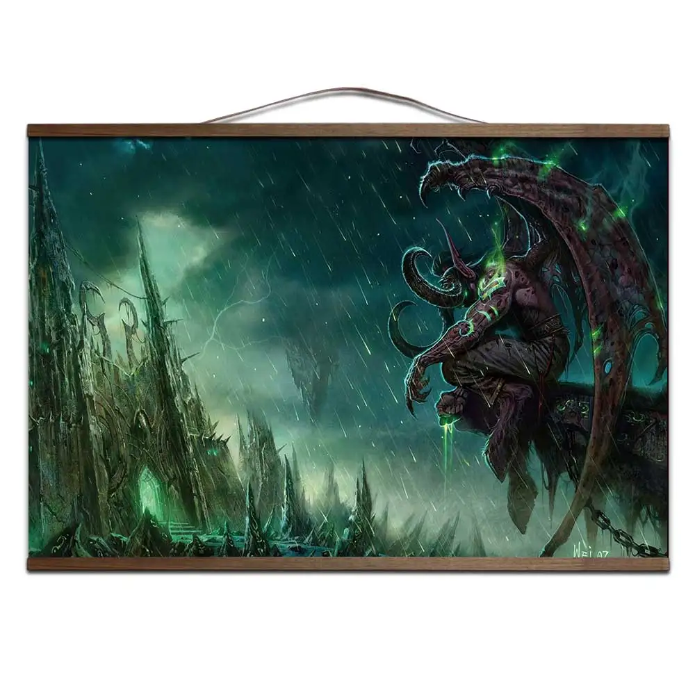 8 Плакат для World of Warcrafts lllidan Stormrage постеры печати на холсте украшения живопись с твердой древесины Висячие свиток - Цвет: 8