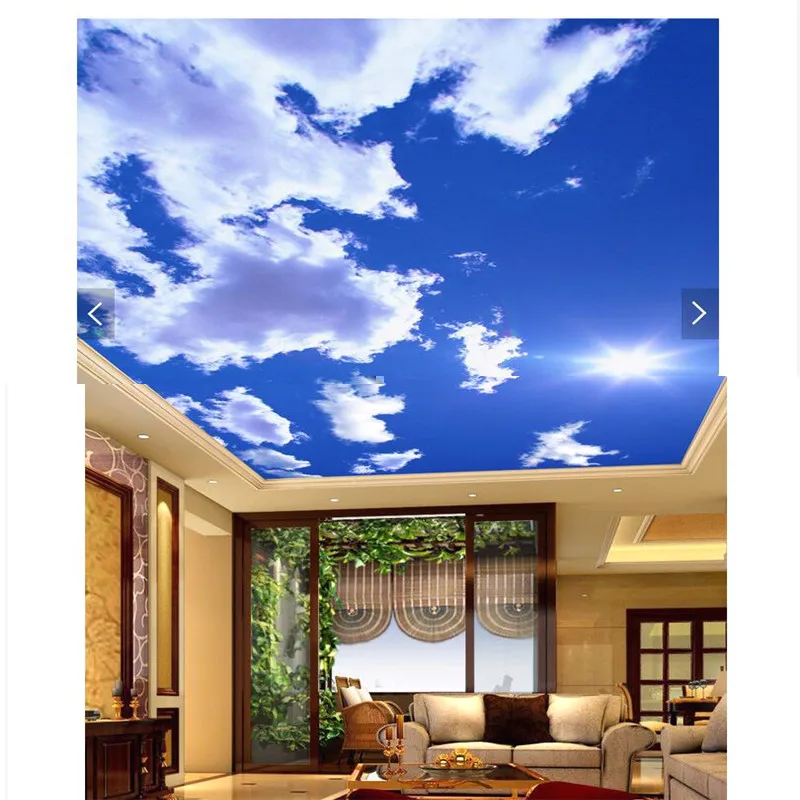 3d обои Фотофон голубое небо и белые облака солнечный потолок ресторан настенная